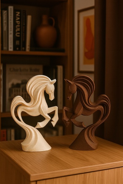 Vemia Dekor 2li Şahlanan At Biblosu Dekoratif Figür Modern Obje Bohem Stili