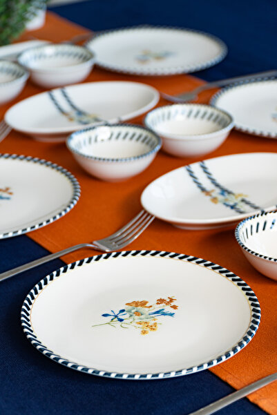 Heda Porselen Demet 16 Parça 6 Kişilik Porselen Kahvaltı Takımı