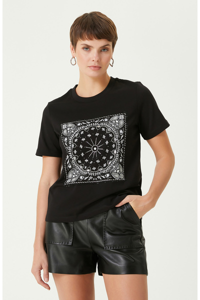 Network Siyah Desenli T-shirt