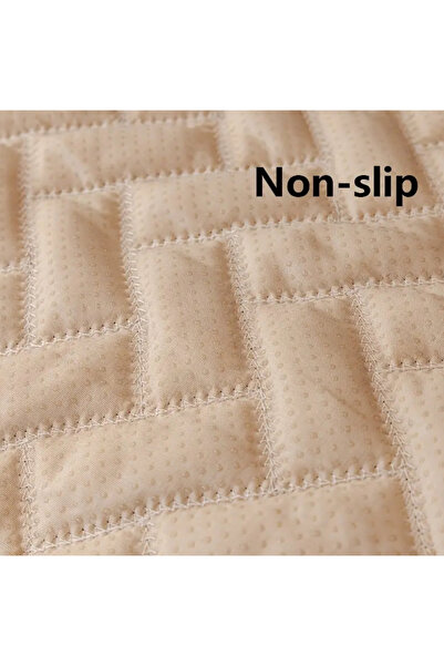 DECORA CASA HOME COLLECTİON Tek Parça Kaymaz Tapan Kapitone Desen Koltuk Örtüsü Çekyat Kılıfı (70x190) EKRU