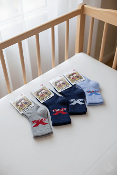 Çehreli 4 Pairs of Towel Baby Socks | |   Patterned Baby Socks