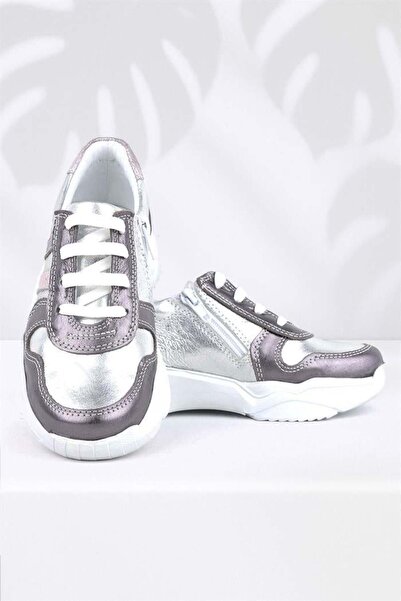 Rakerplus Pantofi pentru fete din piele naturală, roz platină, cu talpă groasă