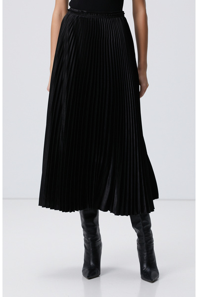 Network Siyah Piliseli Uzun Etek