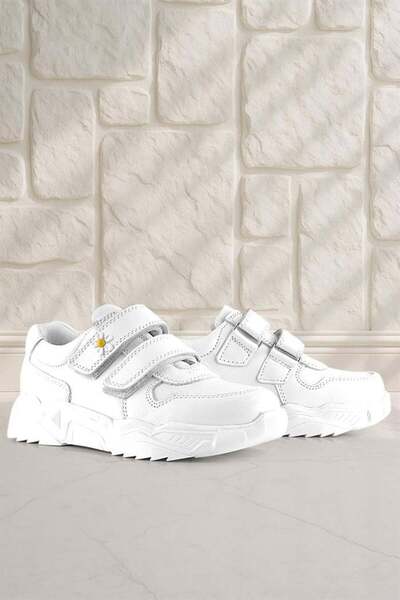 Rakerplus Pantofi ocazionali pentru fete din piele naturală cu detaliu margar...