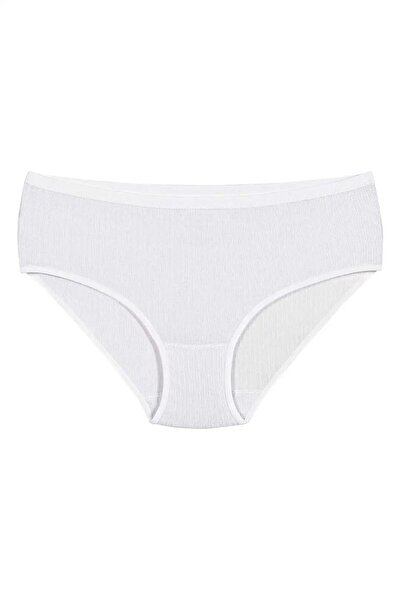 Yıldız İç Giyim Yıldız 3585 Жіночі великі розміри 100% бавовна Білі смужки Висока талія Трусики-бато