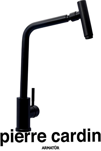 Pierre Cardin Inox Mafsallı Siyah Eviye Armatürü