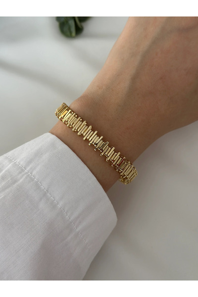 Vitastyle سوار من الفولاذ 316L بلون ذهبي طراز دوريكا سميك