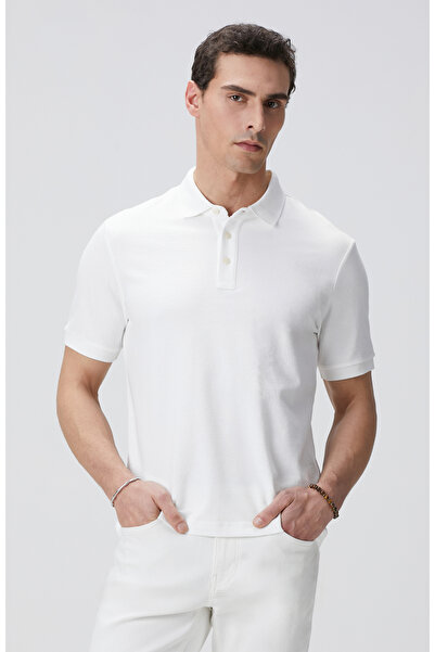 Network Kırık Beyaz Polo Yaka T-shirt