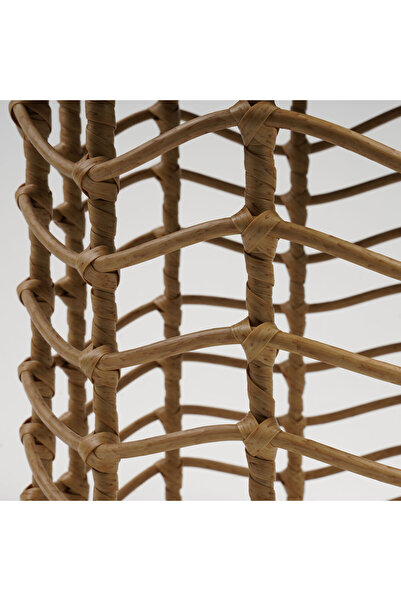 Maison Mex Set of 2 table with solar lamp for garden/terrace WAVE H.45/35 D.45/35 natural/black