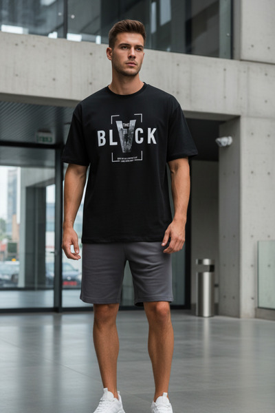 UNCİA OUTDOORS malkoçbey μαύρο μπλουζάκι με στάμπα oversize unisex basic o λα...