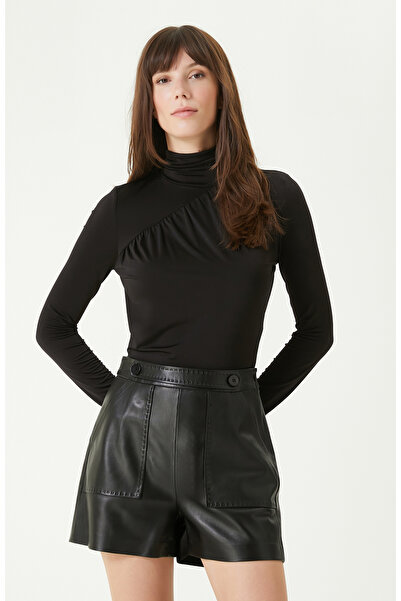 Network Siyah Jarse Bodysuıt Örme Bluz