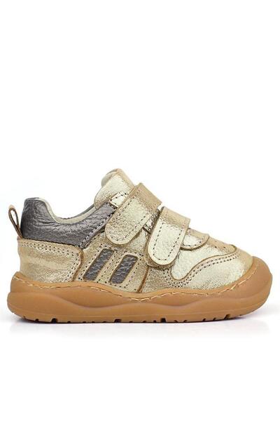 Rakerplus Schaggy Genuine Leather Gold Shiny Baby Sneakers