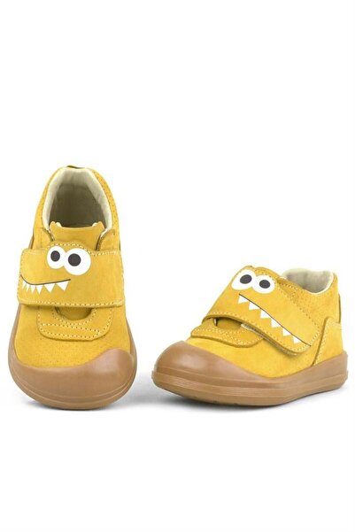 Rakerplus Dino Genuine Leather Yellow High Top Baby Shoes