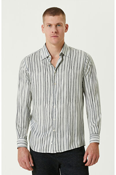 Network Siyah Kırık Beyaz Comfort Fit Gömlek