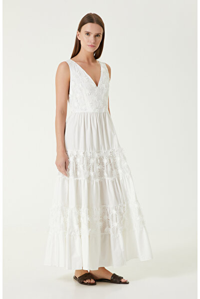 Network Limited Ekru Maksi Elbise