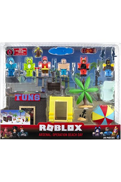 Roblox ROB0599 Action Collection-Arsenal: Operation Beach Day Deluxe Playset [Includes Exclusive Vir