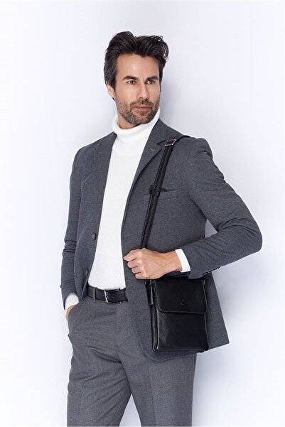 Aka Deri Leather Black Shoulder Bag 322 2