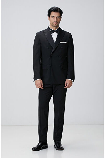 Network Siyah Yün Karışımlı Smokin Takım Elbise