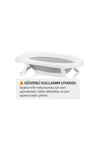 Zuu Baby Katlanabilen Bebek Banyo Küveti Gri