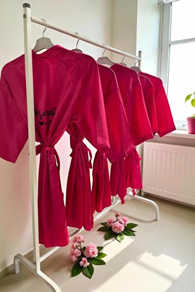 Lasilla خادمة العروس مكتوبة 5 قطع فوشيا فستان وصيفة العروس