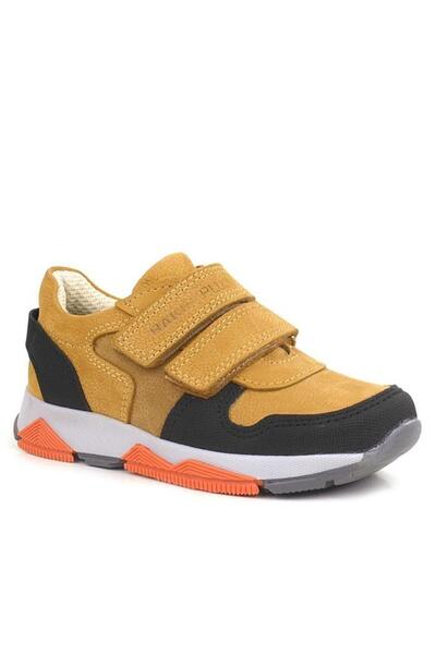 Rakerplus Genuine Leather Yellow Black Kids Sneakers Sports Shoes