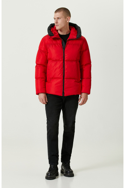 Network N-Tech Baskı Detaylı Kırmızı Mont