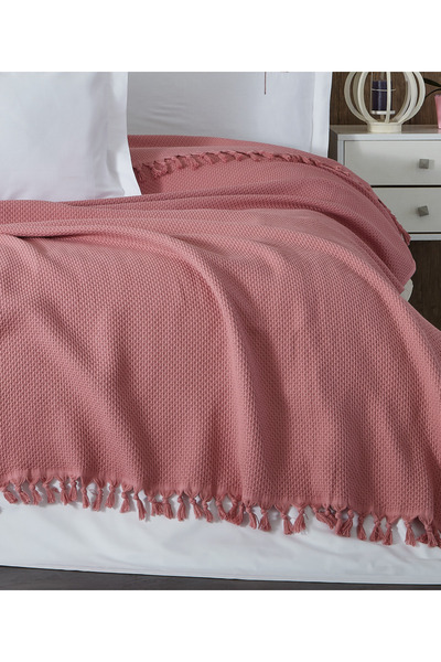 Calista home 100% Cotton Pique Summer/Winter Use in 4 Seasons Soft Waffle Honeycomb Pique Double Layer Pink Powder