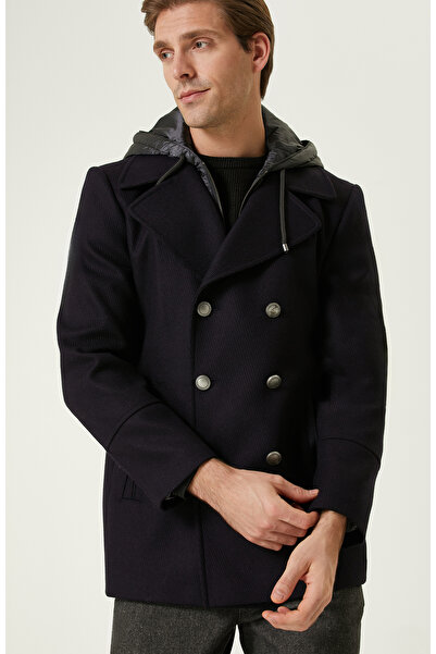 Network Mor Kruvaze Diyagonal Yün Kaban