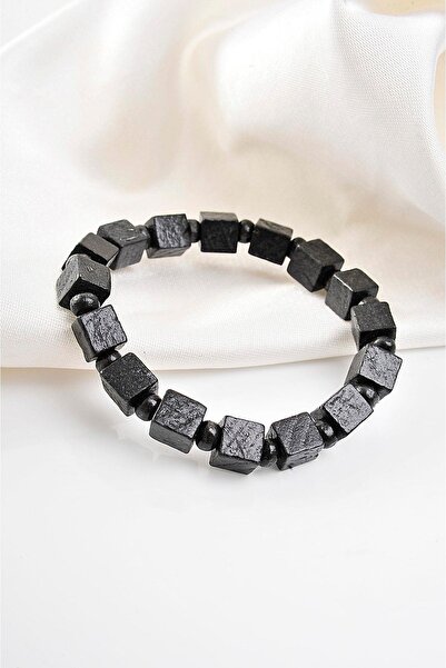 EUROMODA سوار للجنسين من الحجر الأسود اللون