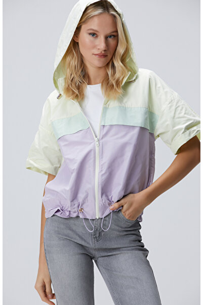 Network Açık Sarı Kısa Kollu Dik Yaka Mont