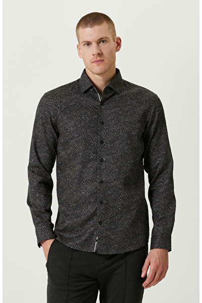 Network Pamuklu Siyah Print Gömlek