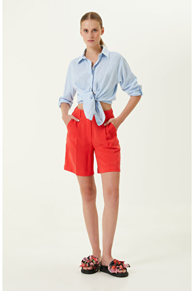 Network Nar Çiçeği Duble Paça Şort