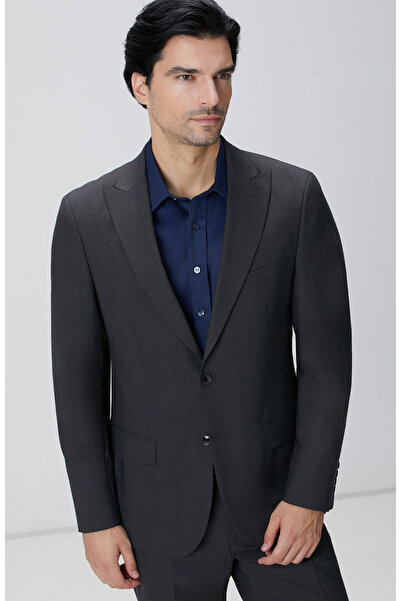 Network Antrasit Yün Karışımlı Takım Elbise