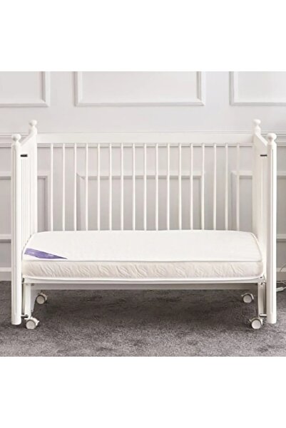 KEREMCE سرير أطفال من إسفنج بنديس مقاس 70x110 سم باللون الأبيض