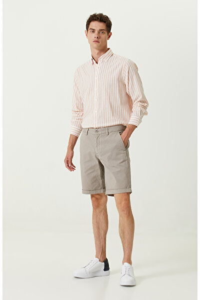 Network Bej Diyagonal Duble Paça Şort