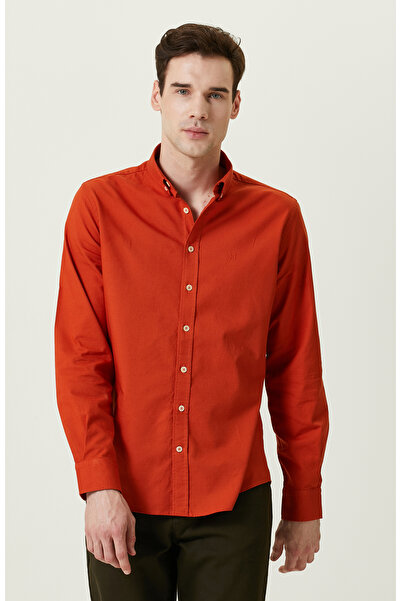 Network Pamuklu Turuncu Oxford Gömlek