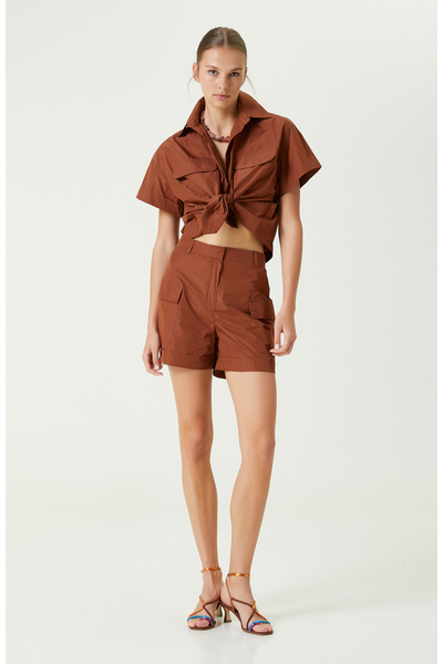 Network Kahverengi Mini Şort