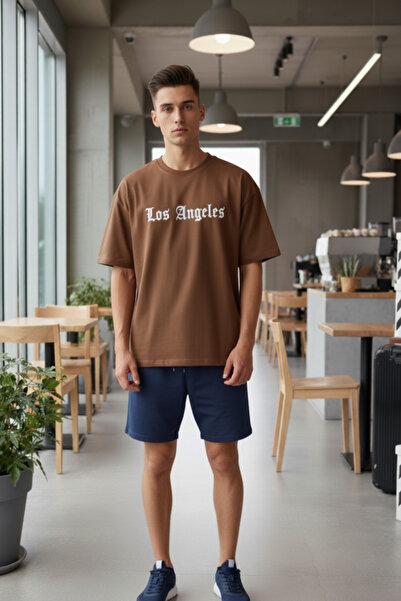 KOZİA OUTDOORS Μπλουζάκι με στάμπα Los Angeles Oversize Unisex Basic Crew Neck