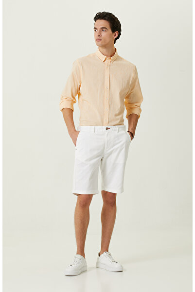 Network Sarı Beyaz Çizgili Gömlek