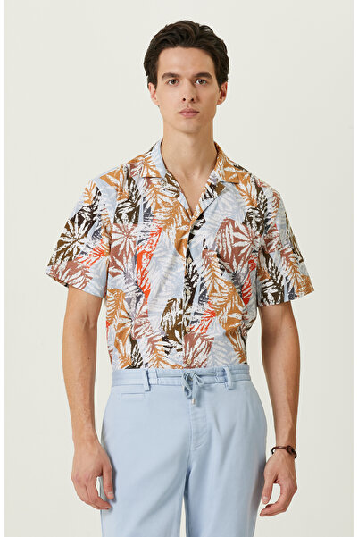 Network Renkli Baskılı Kısa Kollu Gömlek