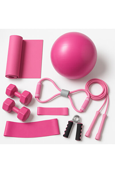 Leyaton 9 Parçalı Pilates Ve Fitness Seti Pilates Minderi, Dambıl, Squat Band...