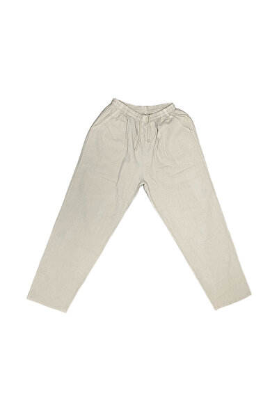 DUXA %100 PAMUK, KETEN KUMAŞTAN BELİ LASTİKLİ VE BAĞCIKLI KADIN PANTOLON(SOLMA VE ÇEKME YAPMAZ)