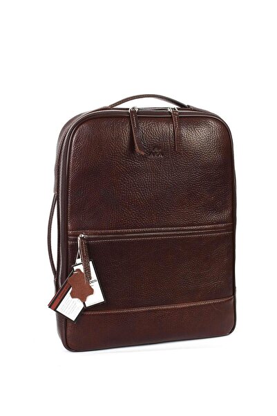 Aka Deri Genuine Leather Brown Laptop Backpack 908 61