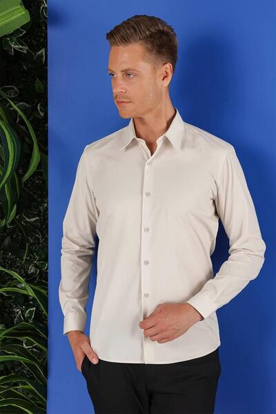 Efor GK 683 Slim Fit Taş Klasik Gömlek