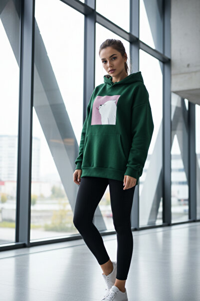 UNCİA OUTDOORS Φούτερ με κουκούλα  "Vengeance White Bear " oversized unisex