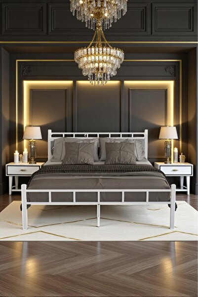 fursimo SERENİTA SERİSİ METAL BEYAZ KARYOLA FERFORJE KARYOLA 120X200