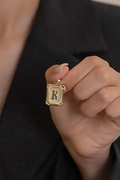 Bayar Gold 14 Ayar Altın K Harf Vintage Kolye Ucu