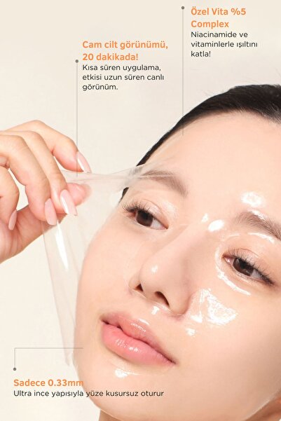Ariul Expert Niacin Vita 5% Film Gel Mask - %5 Niasinamid Jel Formda Aydınlatıcı Kağıt Maske