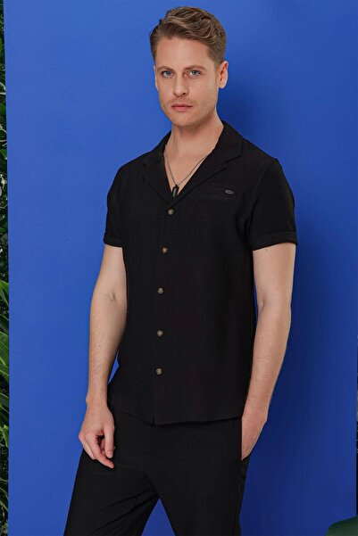 Efor G 1549 Slim Fit Siyah Klasik Gömlek