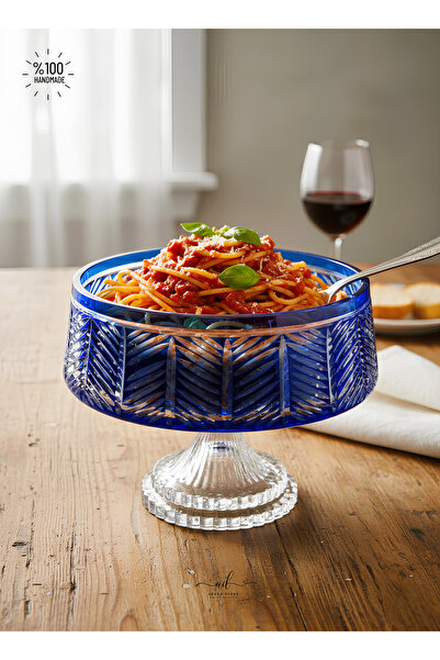 AKDEN STORE Crystal Cutlery Tableware Glass Bowl / Presentation Bowl / Salad Bowl 24cm